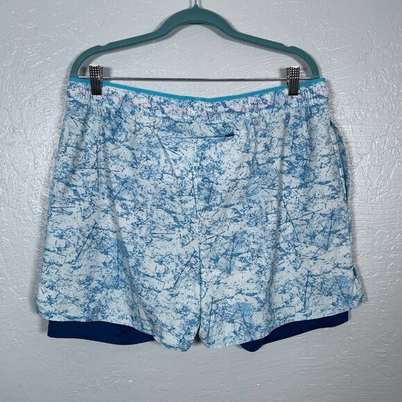 Chubbies Men XL Blue White Lined Classic Swim Trunk Short Pockets Drawstring - Picture 4 of 8